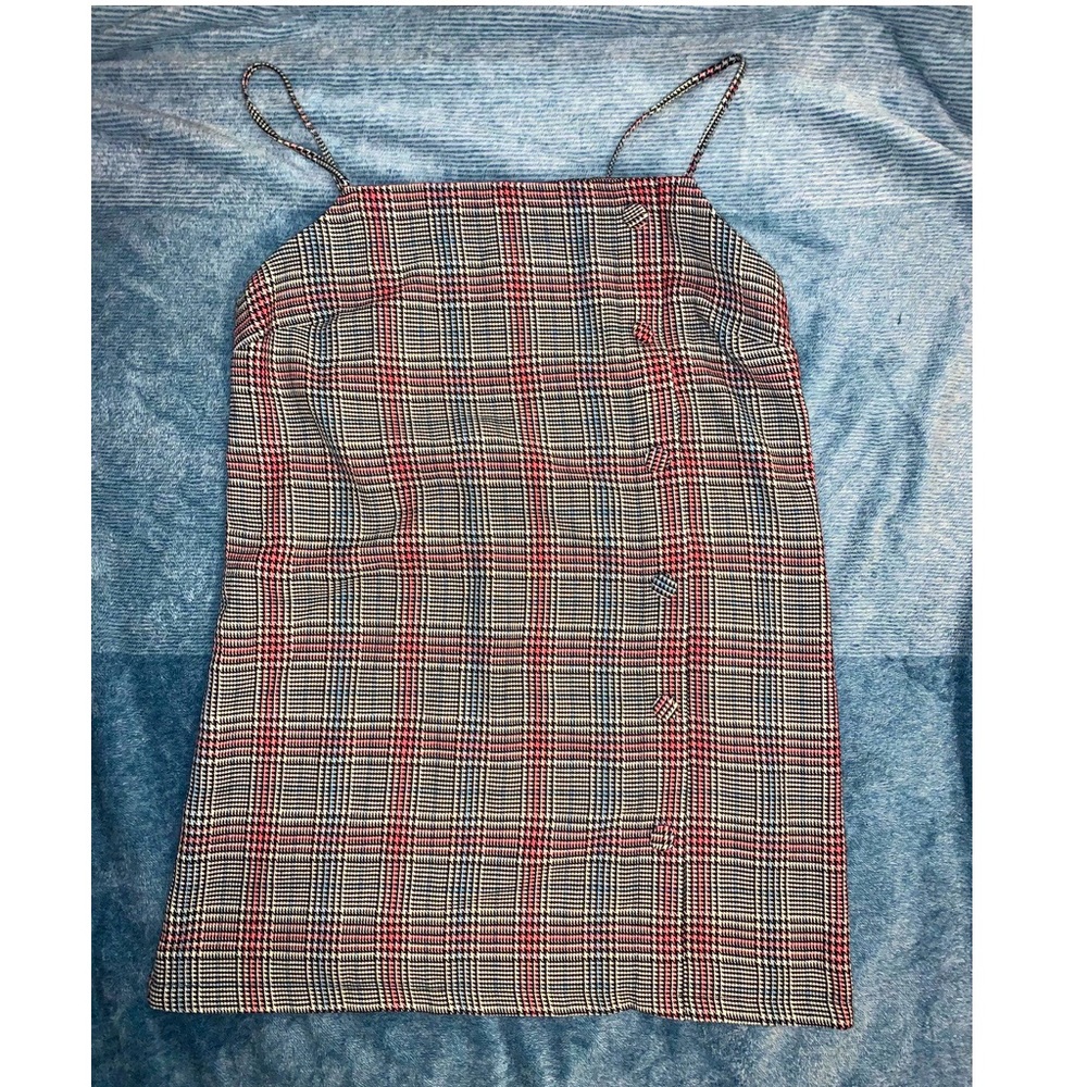 ASOS plaid button detail slip style dress